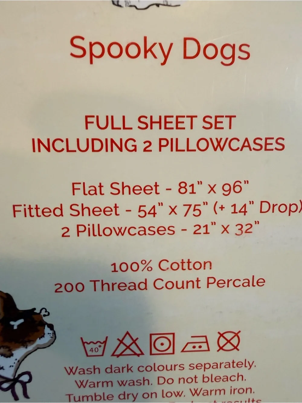 Cath Kidston Halloween Summerween Full Sheet Set NWT Dog Puppy Ghost TOT